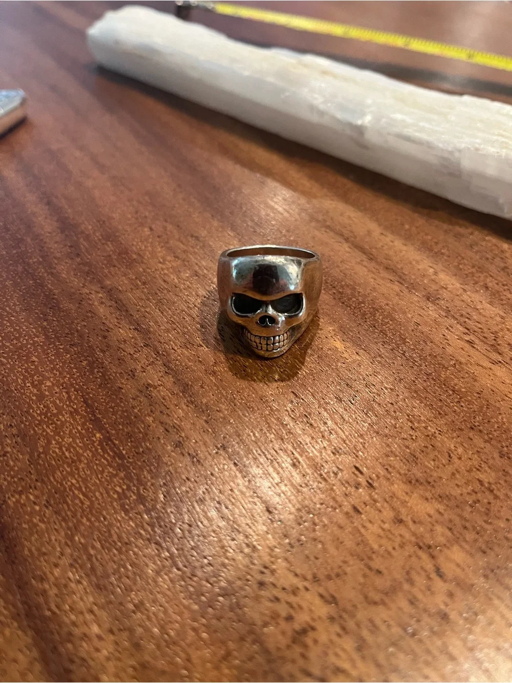 King Baby Studio Sterling Silver Skull Signet Ring - Silver